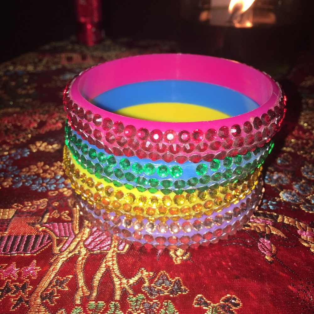 Rhinestone Bangles Set - Picture 2 of 3